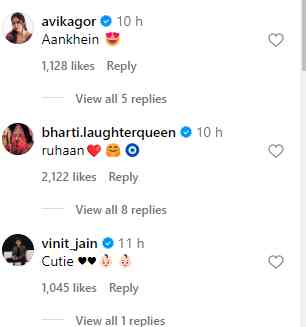 TV celebs react to Ruhaan's photo.