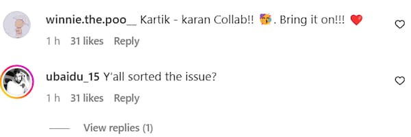 Netizens react to Kartik Aaryan and Karan Johar's fim announcement.