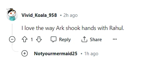 Netizens react to Aditya Roy Kapur greeting Rahul Mody. (Courtesy: Reddit)