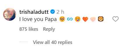 Trishala Dutt's comment.