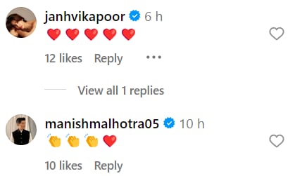 Janhvi Kapoor, Manish Malhotra react.