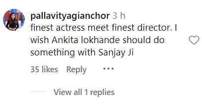 Netizens react to Ankita Lokhande's post.