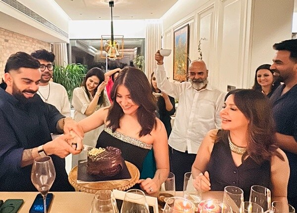 Virat Kohli and Anushka Sharma at their wedding anniversary celebration