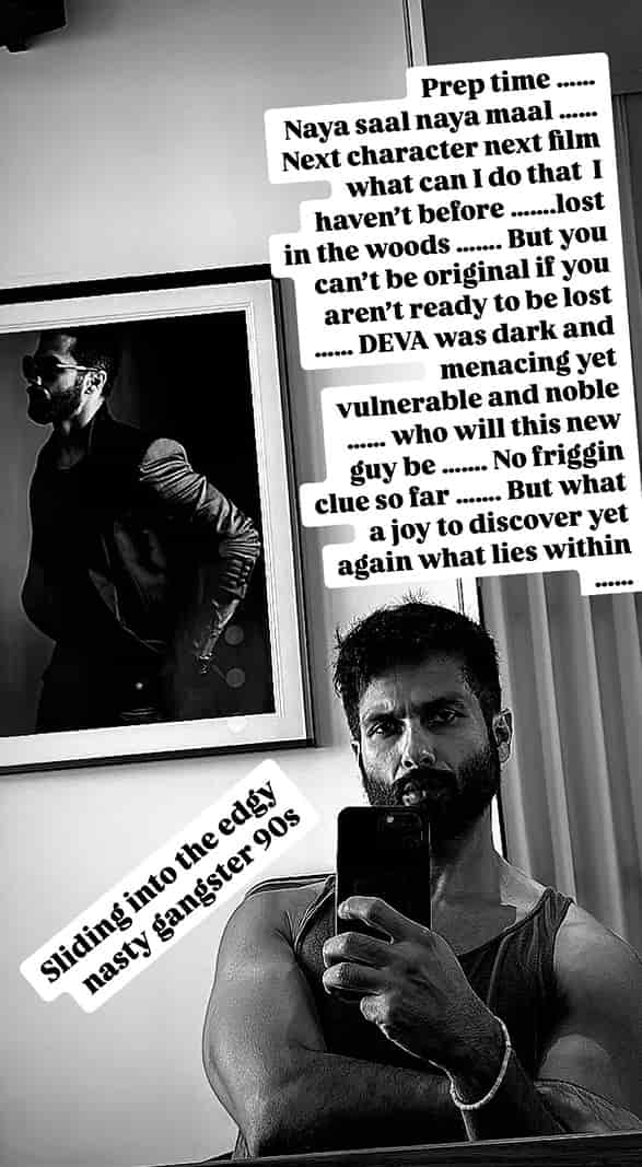 Shahid Kapoor's Instagram story