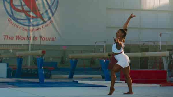 Still from Simone Biles Rising.