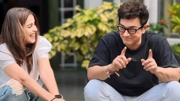 Aamir Khan and Genelia Deshmukh on the sets of Sitaare Zameen Par