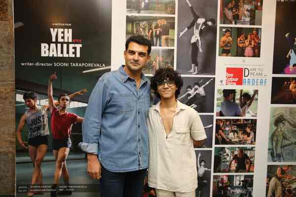 Siddharth Roy Kapur with Achintya Bose at the fundraiser