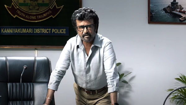 Rajinikanth in a still from Vettaiyan. YouTube screengrab.