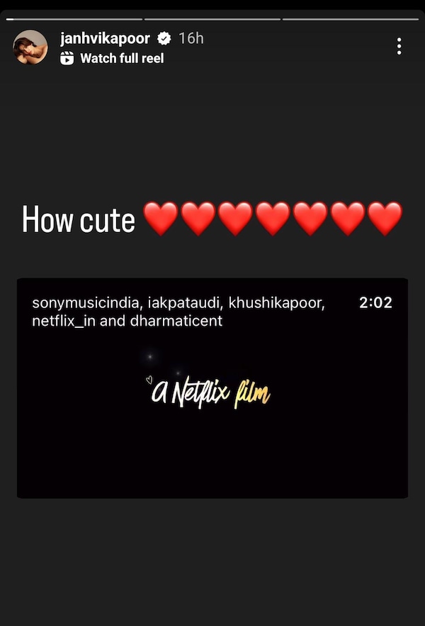 Janhvi Kapoor on IG Story