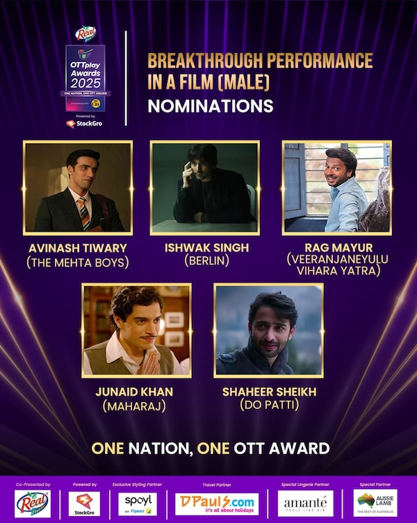 OTTplay Awards 2025 nominations - Breakthrough Performance in a Film (Male)