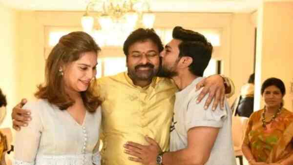 Chiranjeevi with Ram Charan and Upasana