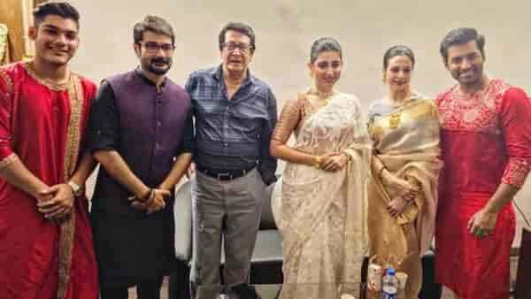 Love Marriage: Prosenjit’s son Trishanjit revels at Ankush-Oindrila Sen’s premiere