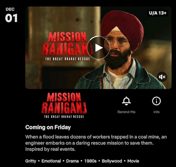 Mission Raniganj on Netflix