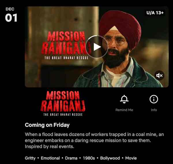 Mission Raniganj on Netflix