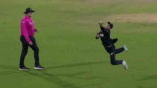 NZ vs AFG: WATCH Mitchell Santner pulls off 'catch of the tournament' to dismiss Hashmatullah Shahidi