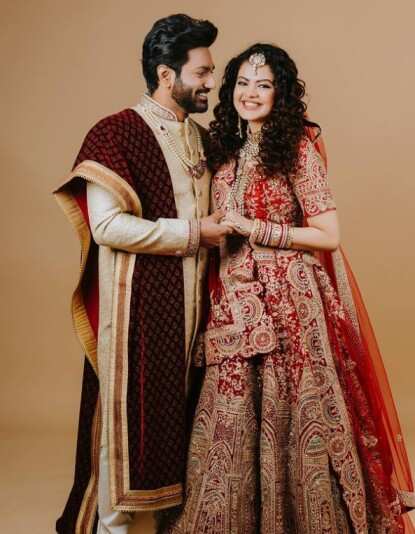 Mithoon and Palak are all smiles in their wedding pictures