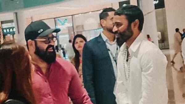 Mohanlal and Dhanush spotted together in Dubai; new pic takes social media by storm