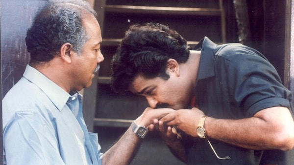 Mohanlal and NF Varghese in Spadikam