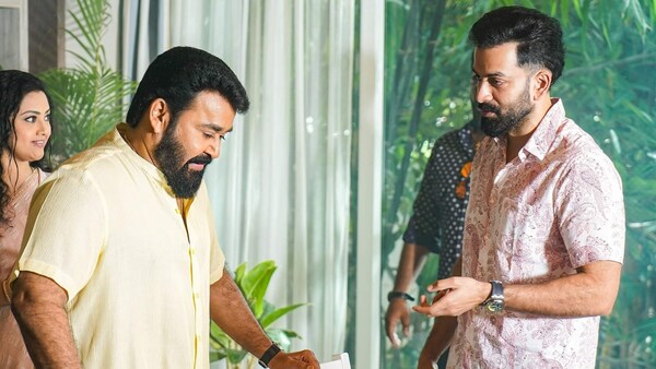 Mohanlal and Prithviraj on the sets of Bro Daddy