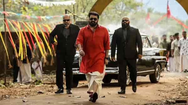 Mohanlal in a still from Aaraattu