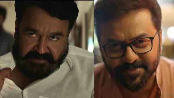 Mohanlal in Lucifer (L), Indrajith Sukumaran in the launch video of Empuraan