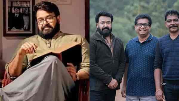 Mohanlal in Neru (L), Mohanlal with Jeethu Joseph and Antony Perumbavoor