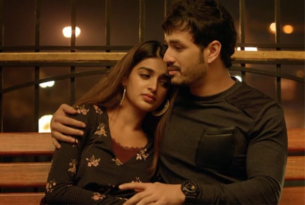 Nidhhi Agerwal and Akhil Akkineni in Mr Majnu