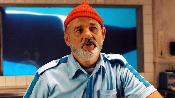 Bill Murray in Wes Anderson's Life Aquatic with Steve Zissuo