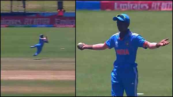 IND U19 vs SA U19 - Murugan Abhishek's superb blinder sends back dangerous Lhuan-dre Pretorius in the U19 World Cup semi-final