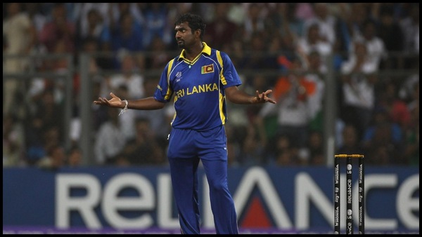 Muttiah Muralitharan in action