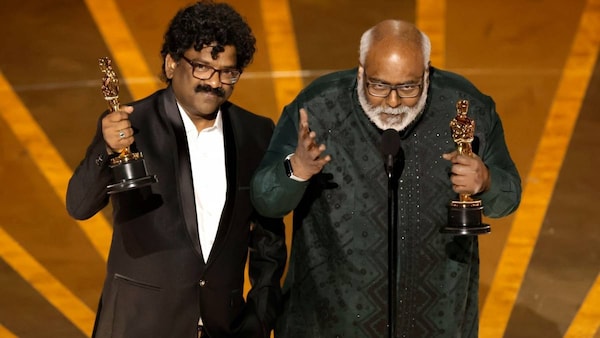 Naatu Naatu composer MM Keeravani and songwriter Chandrabose win Oscars.
