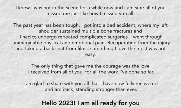 Nabha Natesh's IG post