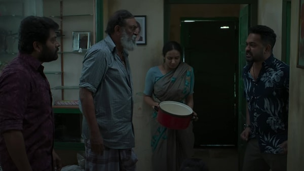 Narain, Lal and Asif Ali in a still from 2018
