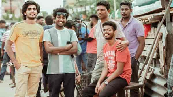 Naslen, Sudhi Maddison, Alby and Mathew Thomas during the shoot of Neymar