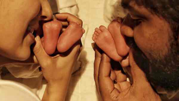 Nayanthara and Vignesh Shivn with their newborns