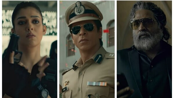 Nayanthara, Shah Rukh Khan and Vijay Sethupathi in Jawan