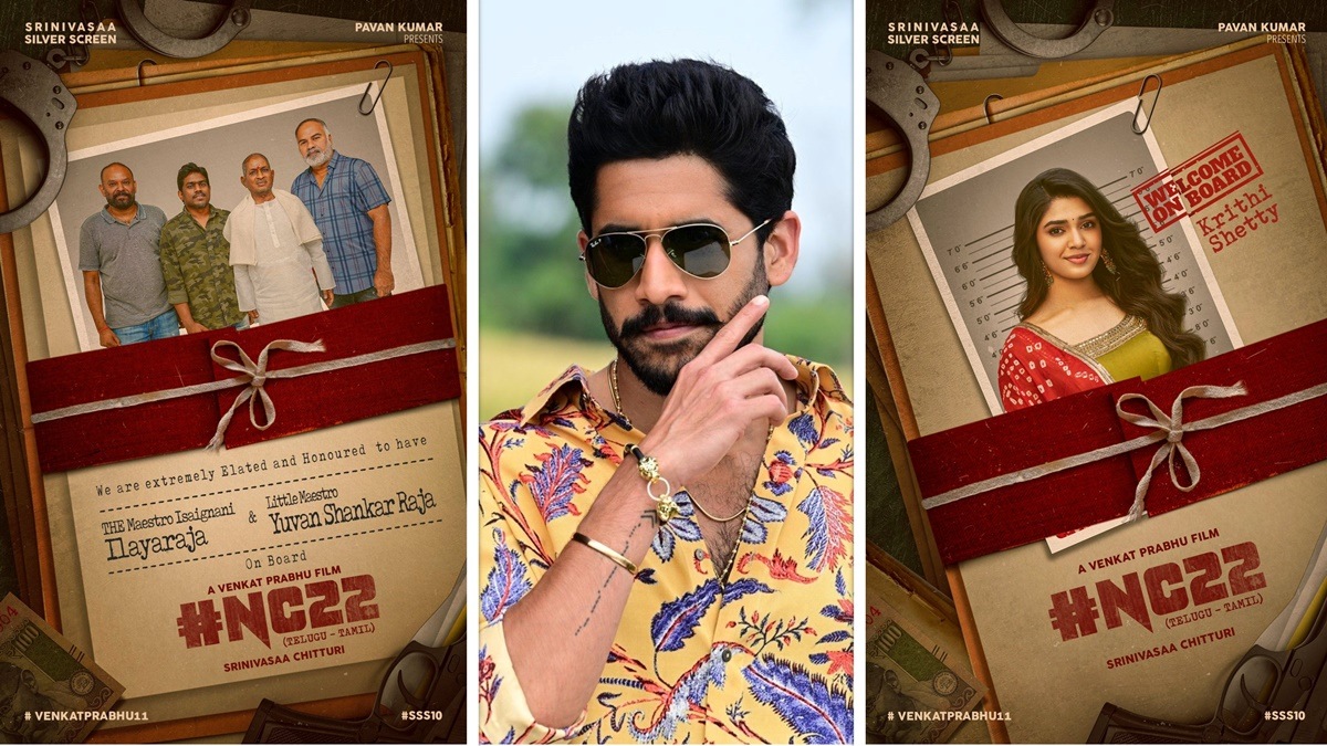 Ilaiyaraaja, Yuvan Shankar Raja and Krithi Shetty join Naga Chaitanya, Venkat Prabhu's NC 22