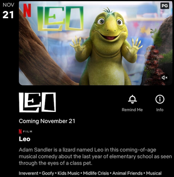 Netflix's animated musical comedy Leo.