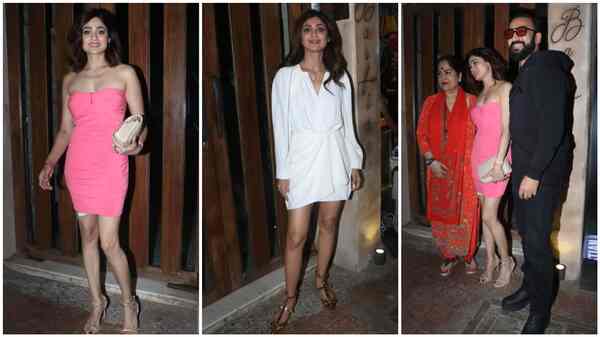 Shamita Shetty birthday celebration - Shilpa, Raj Kundra and family dine out in stylish attires; view PICS