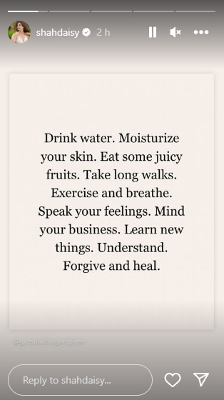 Daisy Shah's Instagram Story.