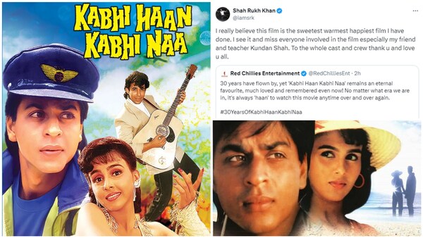 30 years of Kabhi Haan Kabhi Naa – Shah Rukh Khan calls it his ‘sweetest, warmest, happiest film’
