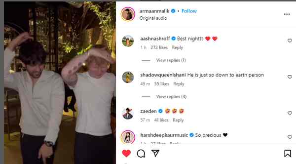 Social media reactions to Armaan Malik's post.