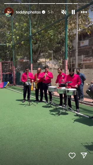 An Indian band performs Shape of You for Ed Sheeran in Mumbai today.