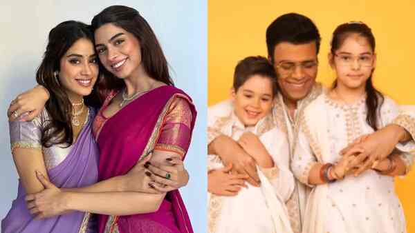 Janhvi, Khushi Kapoor repeat the same saree at Karan Johar’s Diwali bash | Watch their stunning attires