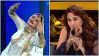 Madhuri Dixit cheers for Rekha as she dances to her iconic song Salaam-E-Ishq on Dance Deewane 3. Watch