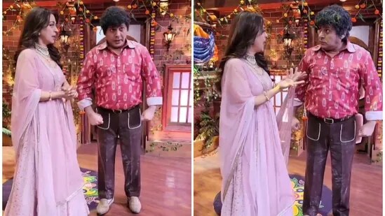 Juhi Chawla fumbles lines, gets shocked as Sudesh Lehri mentions her husband Jay Mehta. Watch