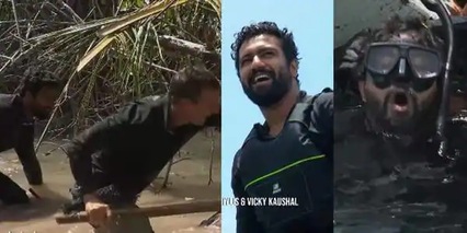 Into the Wild: Vicky Kaushal swims with the sharks, tries raw crab meat on his extreme adventure with Bear Grylls
