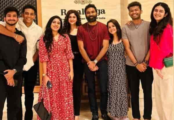 Dhanush with the cast of Nilavuku En Mel Ennadi Kobam