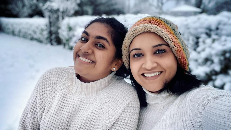 Nimisha and Lena during the shoot of Footprints on Water