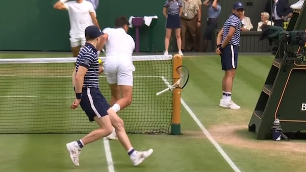 Novak Djokovic throws tantrum, smashes racket, damages Wimbledon net ...